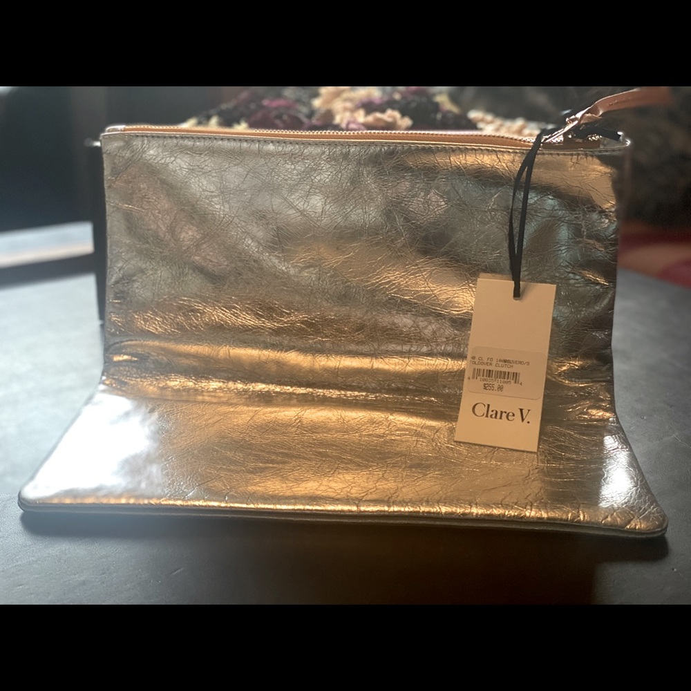 Clare V. Foldover Clutch Gold